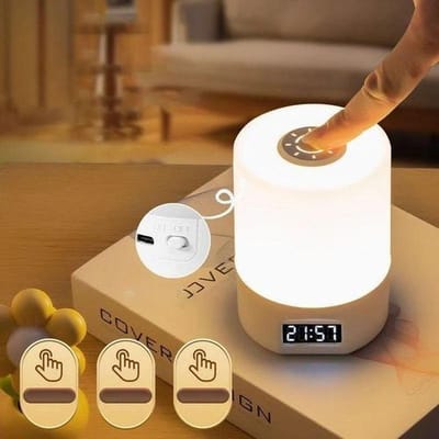 Touch Rechargeable Night Lamp with Clock_img_1