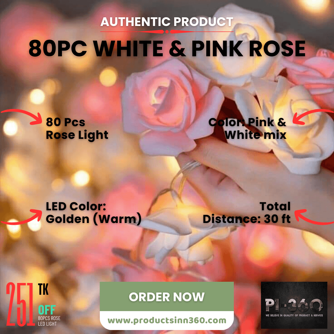 80P Rose LED Pink & White Curtain light