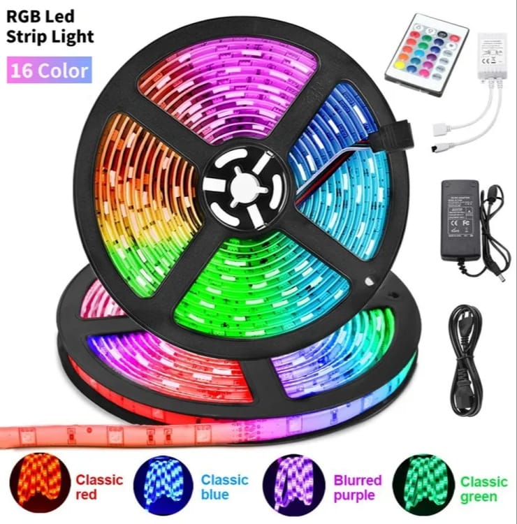 Waterproof 16 Colour RGB Strip Light 5 Meters