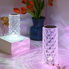 Rose Diamond Crystal Table Lamp 16 Colors RGB Touch & Remote Control_img_4