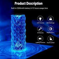 Rose Diamond Crystal Table Lamp 16 Colors RGB Touch & Remote Control_img_5