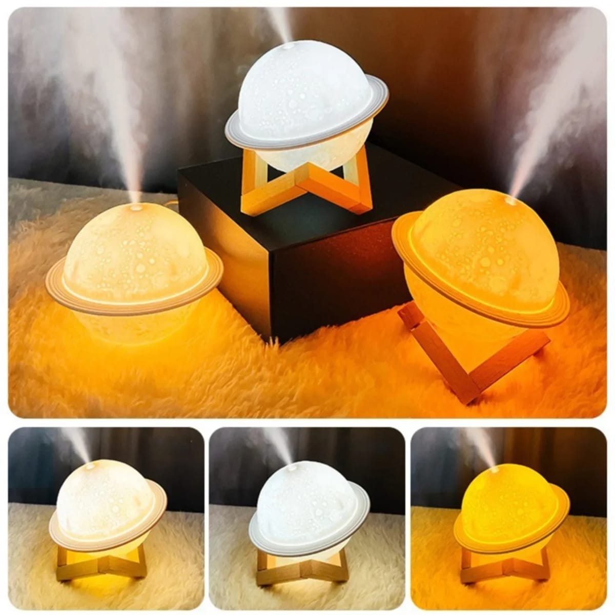 Portable Colorful Ambient Light Planet Humidifier