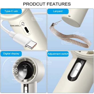 100 Speed Turbo Portable Handheld Rechargeable Mini Fan_img_4