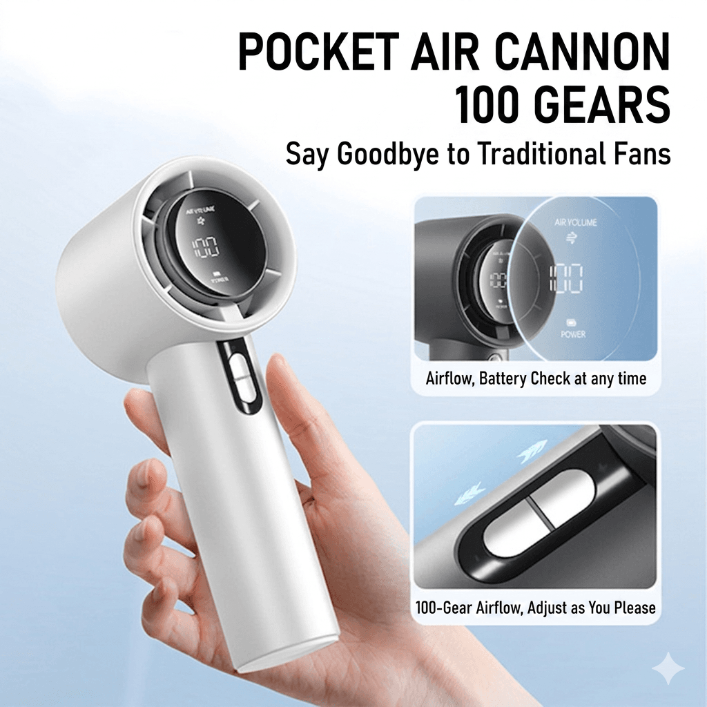 100 Speed Turbo Portable Handheld Rechargeable Mini Fan