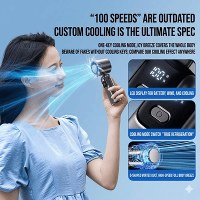 Refrigeration Ice Cooling Handheld High-speed Folding & Hanging Turbo Fan_img_5