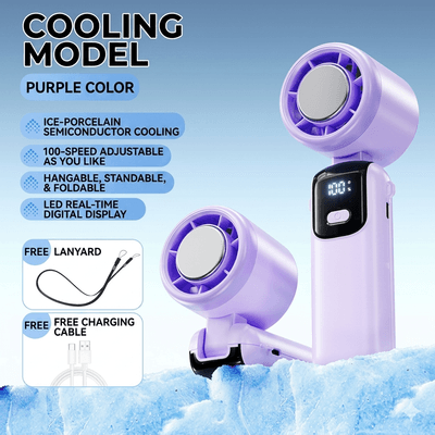 Refrigeration Ice Cooling Handheld High-speed Folding & Hanging Turbo Fan_img_1